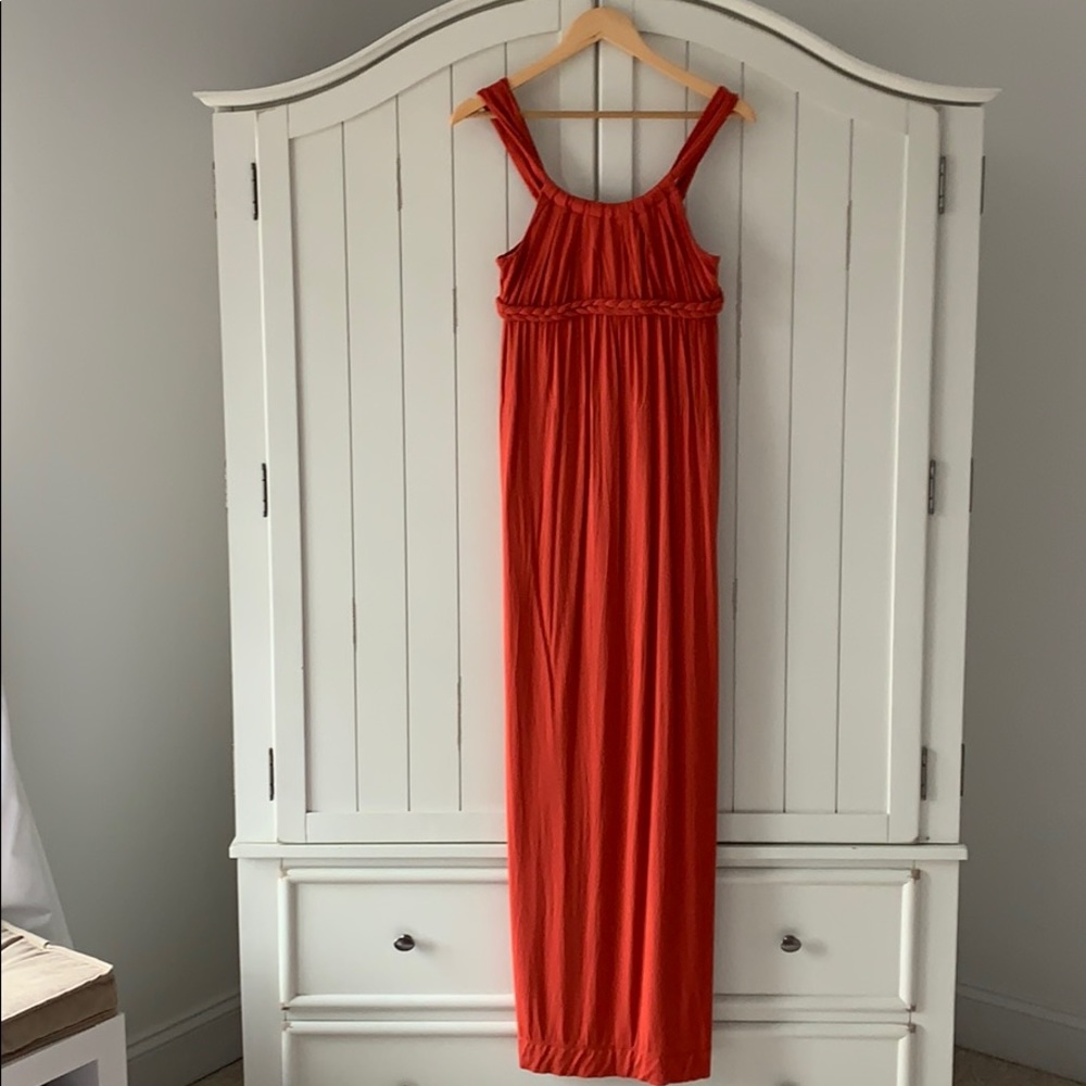 Orange Braided Maxi Dress